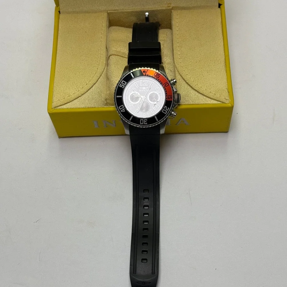 Invicta Pro Diver Watch Mens Black Red Chronograph 15145